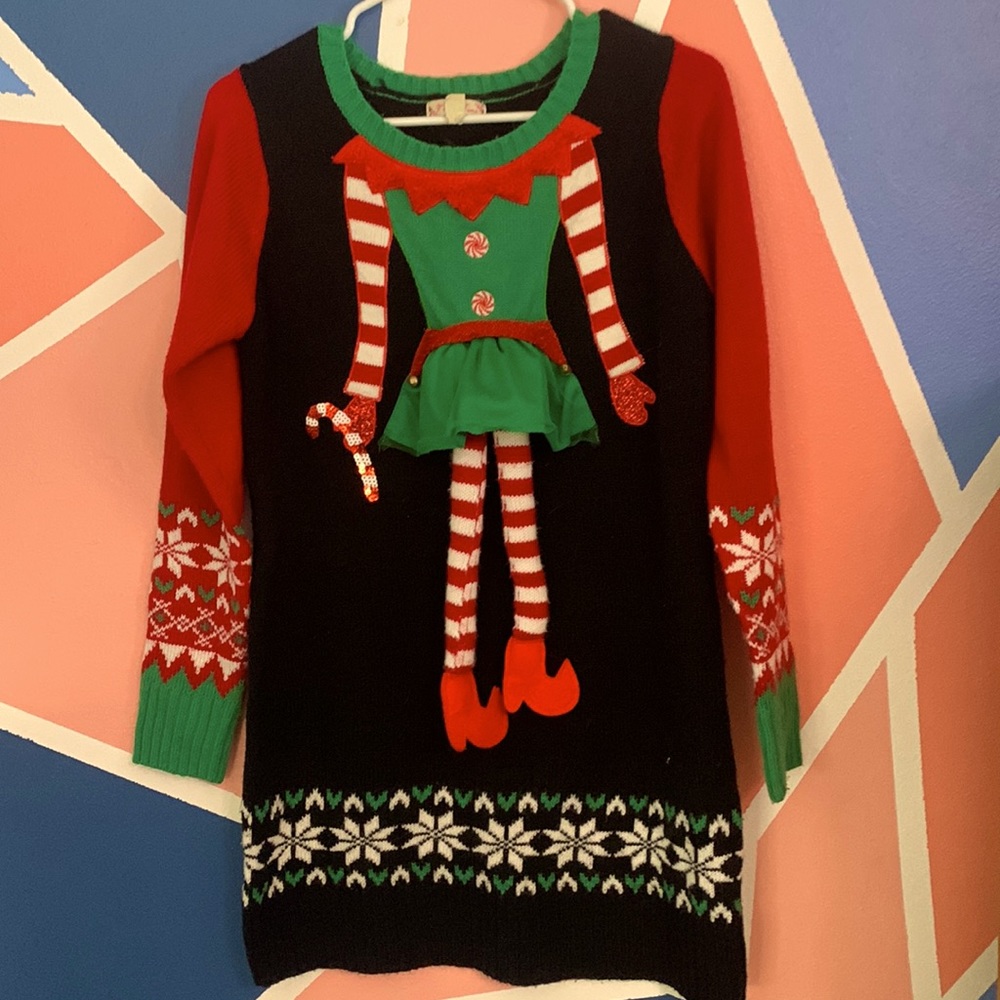 “Ugly sweater” dress